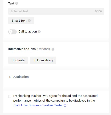 Set the ad details.