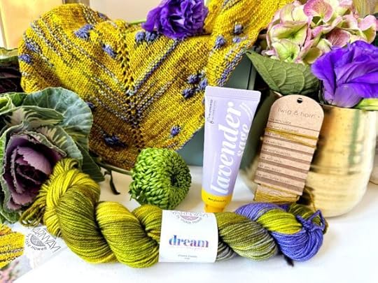 YarnYAY! July Box #63, Featuring Dream in Color Yarn, patterns by Vickie Howell & Gavriella Tremino, and lotion by Avry Beauty
