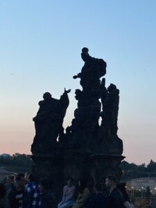 Statue Charles Bridge Prague Night