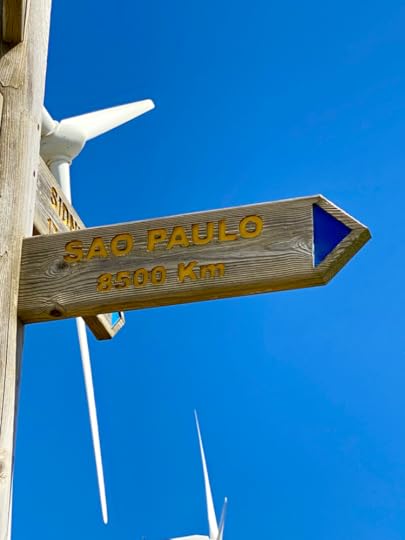 Signpost at top of Alto de Perdón in Navarra