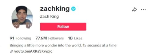 Zach King, his official TikTok account 
