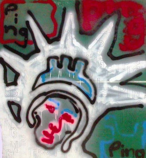 Ping, circa 2002 spray paint & marker on half of ping pong table.jpg