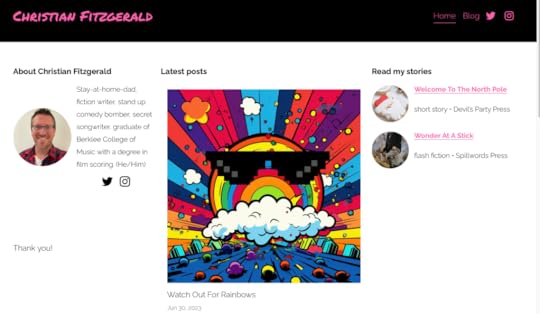 screenshot of Chris Fitzgerald's homepage