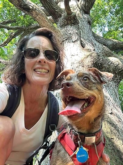 Andie and Sunny and the cool tree at Hathaway Preserve