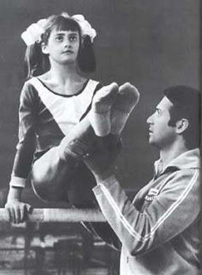 young Bela Karolyi training Nadia