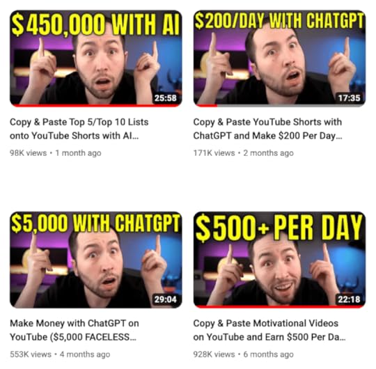 no face youtube course review thomas garetz video titles and thumbnails