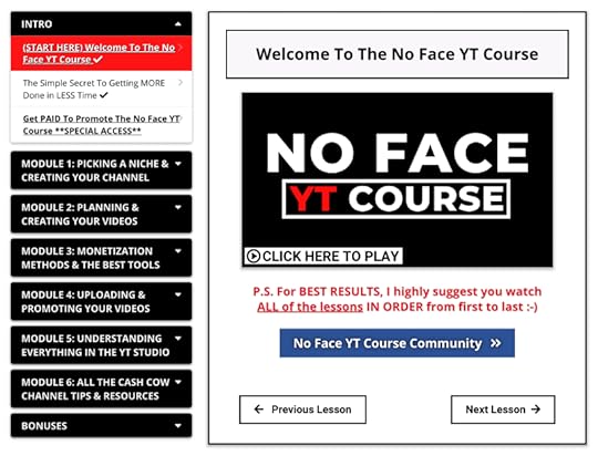 no face youtube course review thomas garetz course page