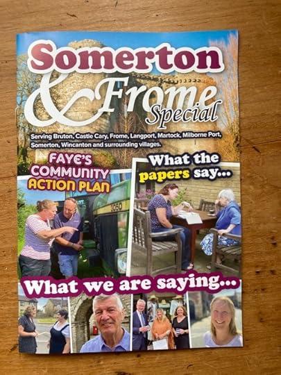 Front cover of what appears to be a community newsletter; lots of pictures of ordinary-looking people. Title: Somerton and Frome Special. Headlines include Faye’s Community Action Plan, What The Paper’s Say, What WE Are Saying
