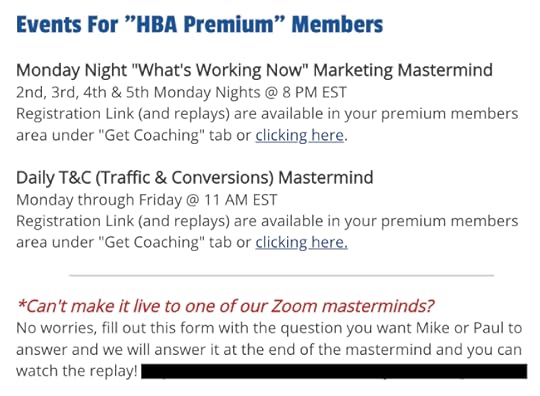 home business academy review events for premium members