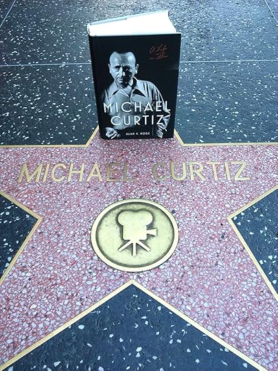 photo of biographical book Michael Curtiz: A Life in Film placed on the Hollywood Walk of Fame star for director Michael Curtiz