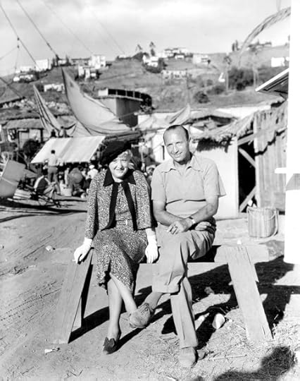 photo of Bess Meredyth and Michael Curtiz on the exterior set of Noah's Ark