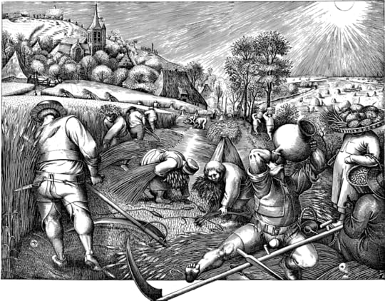 Sketch of a village harvest