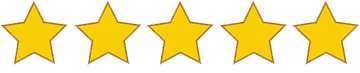Five colored in stars indicating a 5 out of 5 star rating