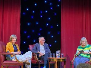 Anna Sayburn Lane, William Shaw and Amanda Holloway on stage at the Astor Theatre