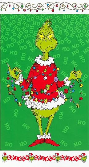 ADE 20994 223 03 How the Grinch Stoe Christmas Ho Ho Ho Fabric Panel