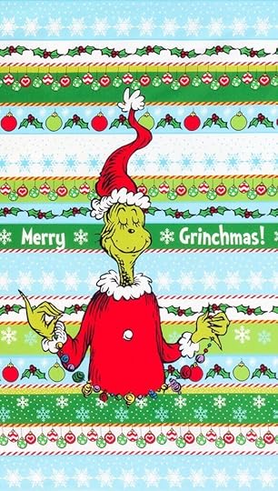 How the Grinch Stole Christmas Holiday Stripes Fabric Panel available at Nancy Zieman Productions at ShopNZP.com