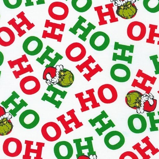 How the Grinch Stole Christmas Ho Ho Ho Fabric by the Yard now available at Nancy Zieman Productions at ShopNZP.com