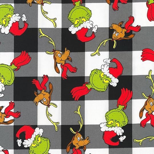 How the Grinch Stole Christmas Buffalo Check Fabric by the Yard now available at Nancy Zieman Productions at ShopNZP.com