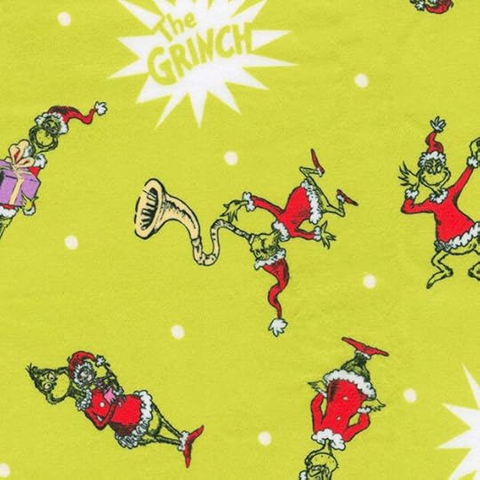 How the Grinch Stole Christmas The Grinch Fabric by the Yard now available at Nancy Zieman Productions at ShopNZP.com