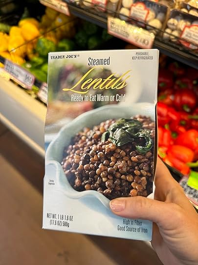 trader joe's lentils high protein lunch idea