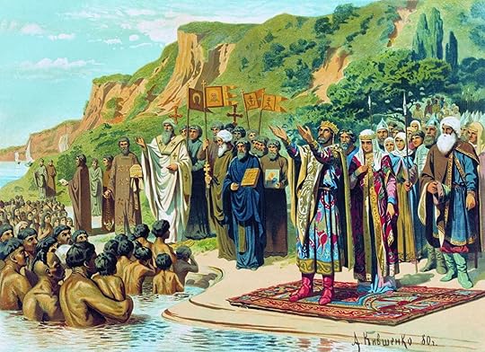 The Baptism of the inhabitants of Kyiv, attended by Prince Vladimir the Great, painted by Aleksey Danilovich Kivshenko.