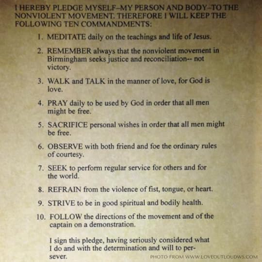 photo of Martin Luther King Jr's Ten Commandments of Non-Violence