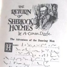 opening page of The Return of Sherlock Holmes in shorthand