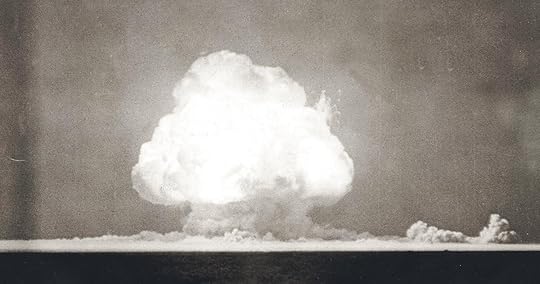 Picture of the mushroom cloud created in Alamogordo, New Mexico, on July 16, 1945, by the first successful detonation of a nuclear weapon.