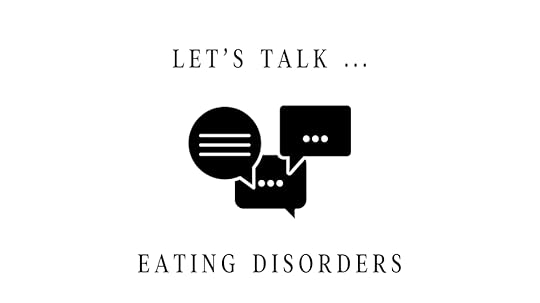 White background with black chat boxes and black text saying Let's talk ... eating disorders