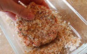 Dip into bread crumb mixture