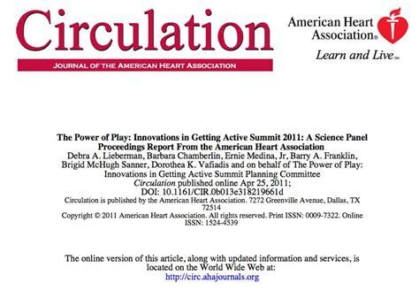 Exergaming Evangelist's Soapbox: Exergaming in AHA's Circulation journal!