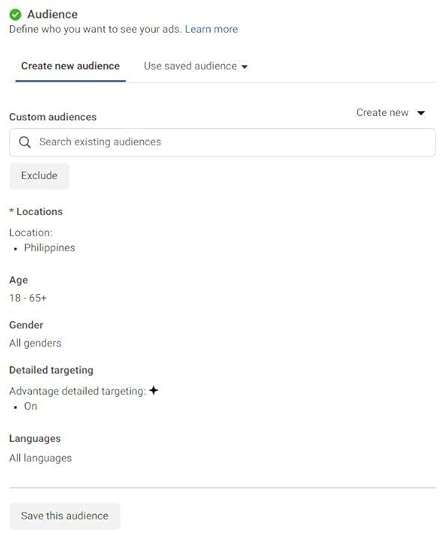 What is the Meta Advantage+ Ad campaign : choose campaign audience