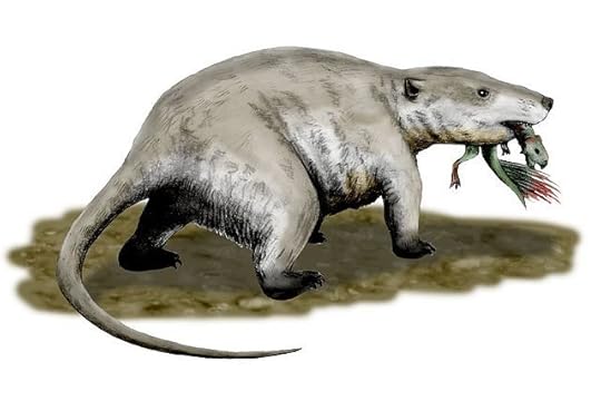 A Repenomamus snacking on a young Psittacosaurus.