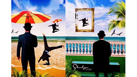 graphic of work people enjoying wellbeing at the beach
