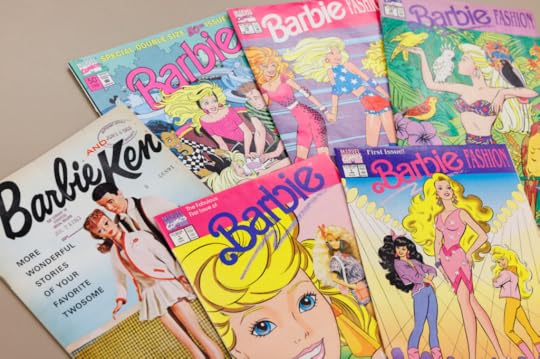A colorful selection of Barbie magazines from over the years. 