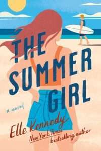 Illustrated cover in washed out kind of 70s/60s style. Beach scene, rear view of a white girl with long red hair looking at a blonde guy with a surfboard further down the beach