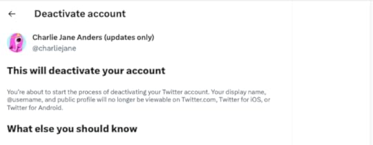 The account deletion page from Twitter!