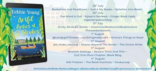 blog tour schedule for Artful Antics at St Bride's