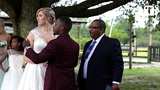 The couple seemed confused when they heard Amanda's dad coming towards the altar.