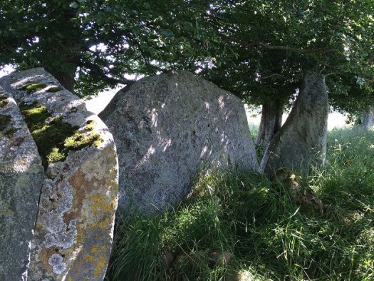 recumbent and flankers of Dunnideer stone circle at the base of the vitrified hill fort