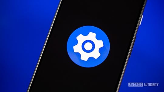 Settings logo on Android phone stock photo 1