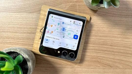 Samsung Galaxy Z Flip 5 with Google Maps on cover display