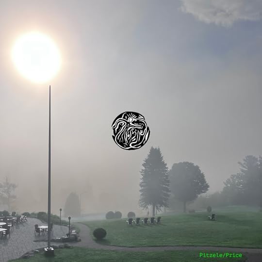 a strange black-and-white disk appears through the smoke from wildfires