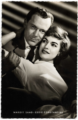 Margit Saad and Eddie Constantine in Hoppla, jetzt kommt Eddie (1958)