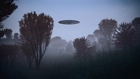 UFO over trees.