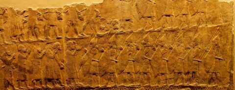 Lachish Reliefs in the British Museum to illustrate 