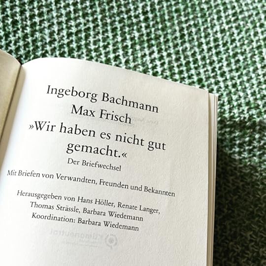 Das Titelblatt des Briefwechsels Bachmann-Frisch