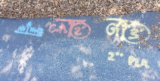 Markings in a street