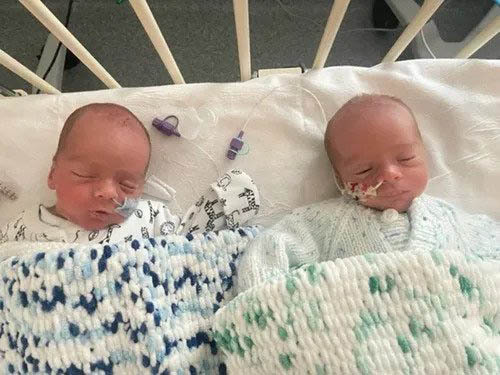 “Jacob was born at 6 a.m., with my mom delivering him just as the paramedics arrived to then deliver Jaxon at 6:15 a.m.,” Shaw said.