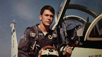 Dan Woodward pictured near the end of his pilot training. One of his classmates, Tony, would later die in a T-38 trainer crash. Photo courtesy of the author. 